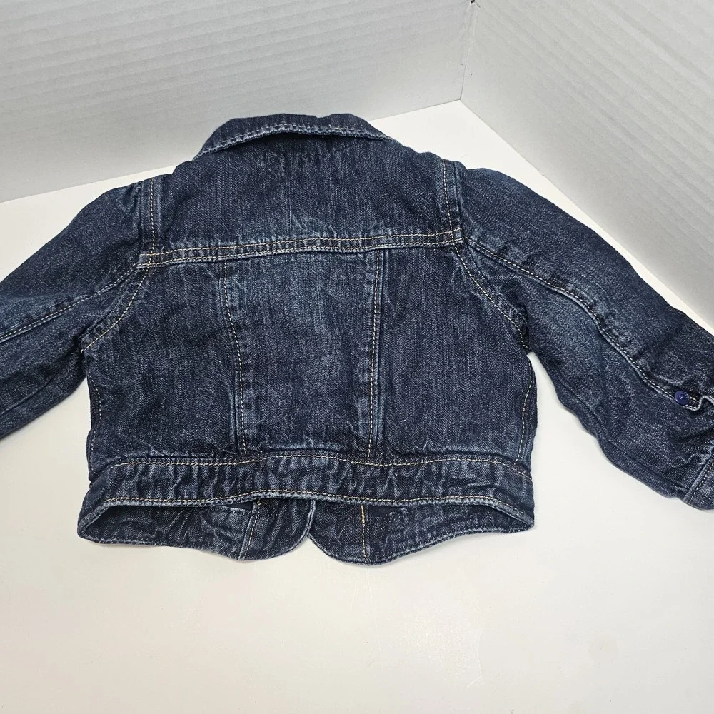 Baby Gap Denim Jacket‎ 12 18 Months Polka Dot Lined Jean Coat
